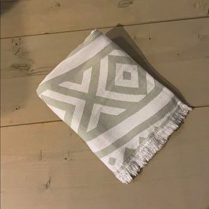 Turkish Bath/Beach Towel - green + white